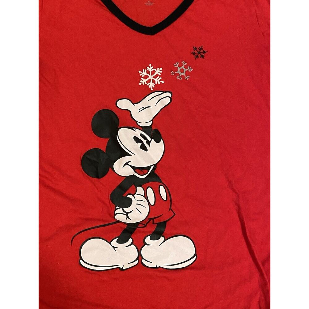 Disney Collection Christmas Winter Mickey Mouse Sleep Shirt XL - Picture 2 of 5